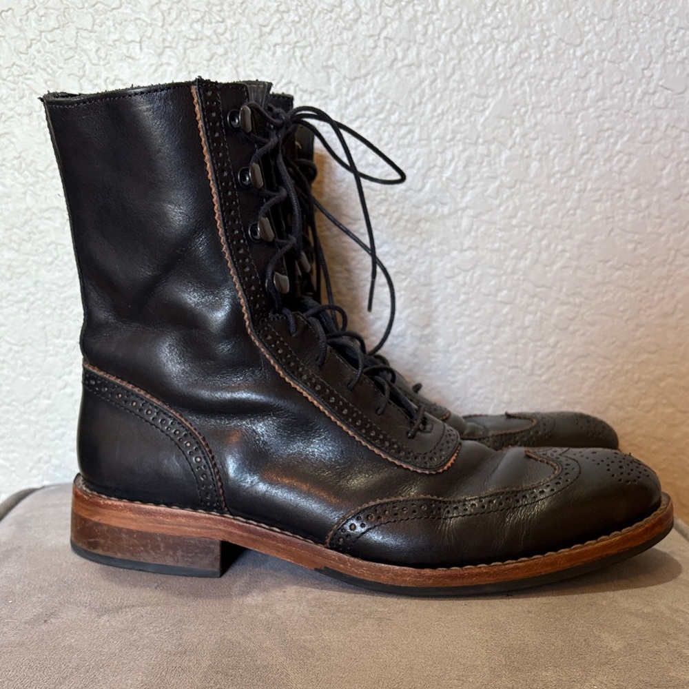 Wolverine 1000 Mile Black Wingtip Leather Brogue Boots - M7
